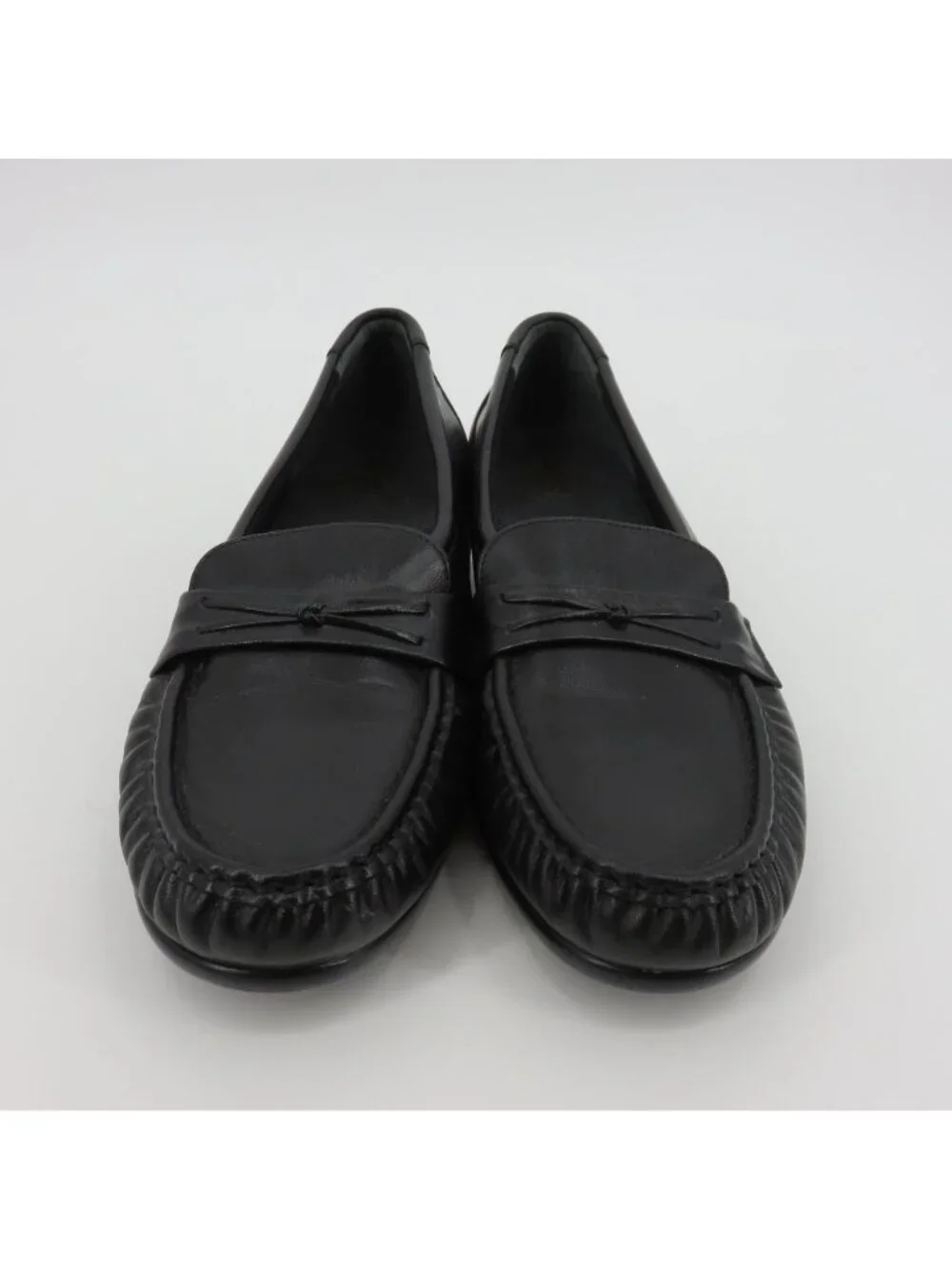 SAS Tripad Women 9.5 M L9146723 Black Leather Wedge Heel Loafer Shoes Slip On